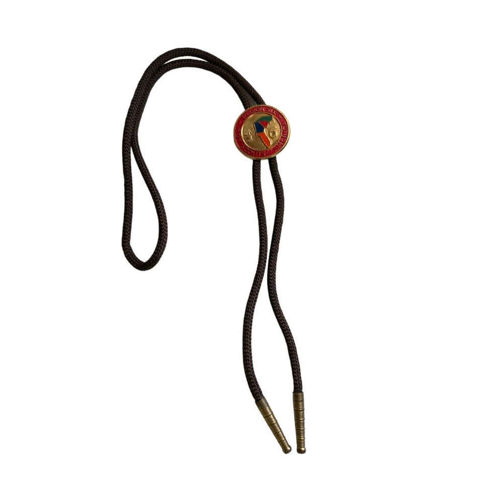 Region Six Boy Scouts of America Bolo Tie Lariat Gold Tone Adjustable
